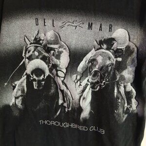 Del Mar Women's Vintage Horse Graphic Black Tee GUC